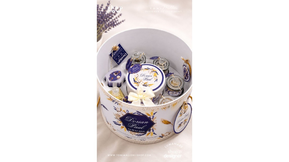 Set Prima Băiță după Botez Lavandă si Grâu Ritualul Blând al Apei cu Nașii Personalizat pentru Băieți 5